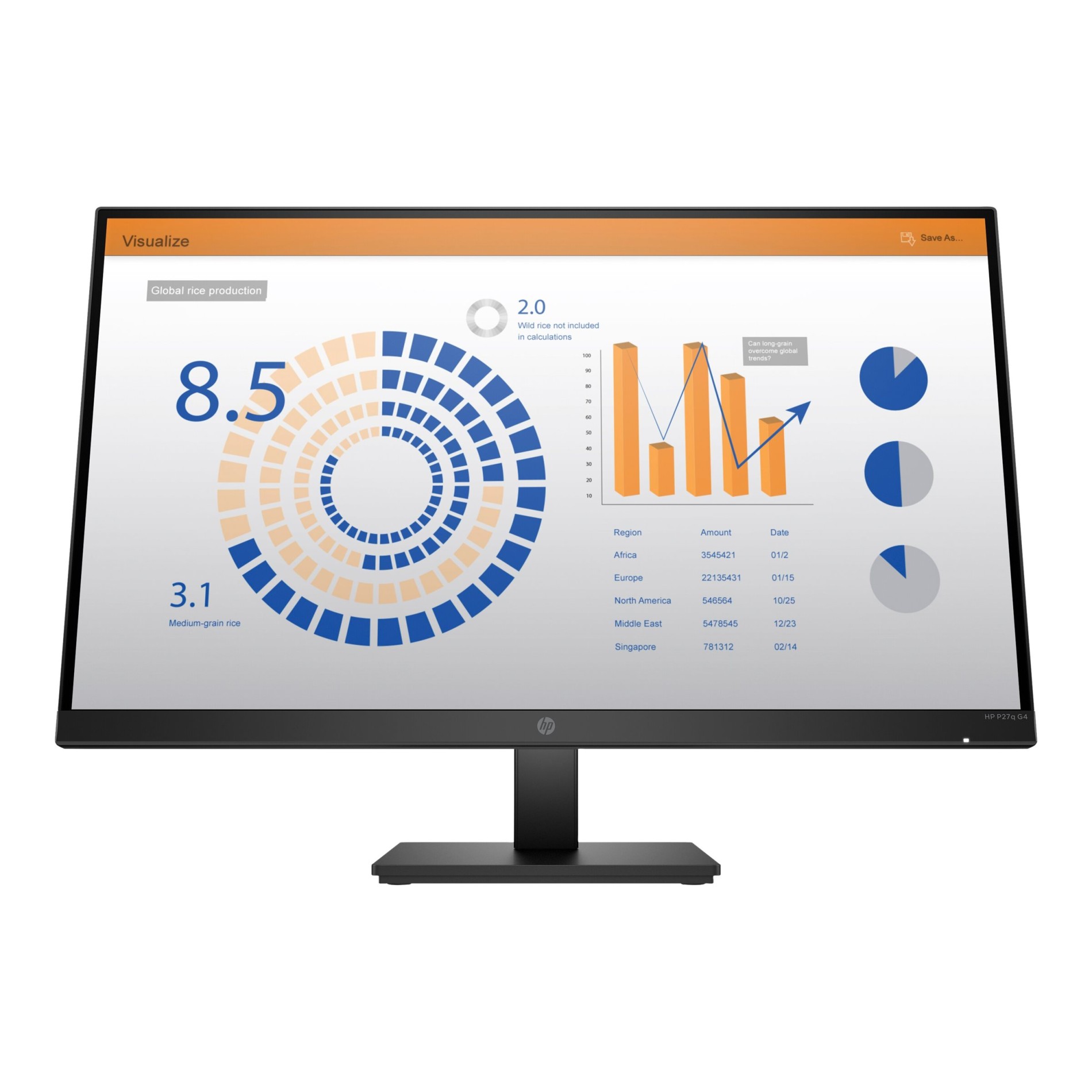 HP P27q G4 - P-Series - LED-Monitor - 68.6 cm (27`) - (0195122096939)