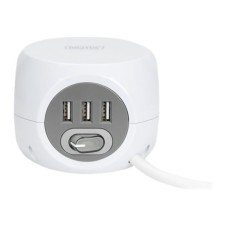 DIGITUS 3-fach Steckdosenwürfel mit 3 USB-Anschlüssen - (4016032474388)