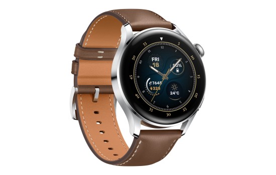 Huawei Watch 3 - Classic Edition - 46 mm - Edelstahl - intelligente Uhr mit Riemen - Leder - braun - Anzeige 3.6 cm (1.43`) - (6941487218868)
