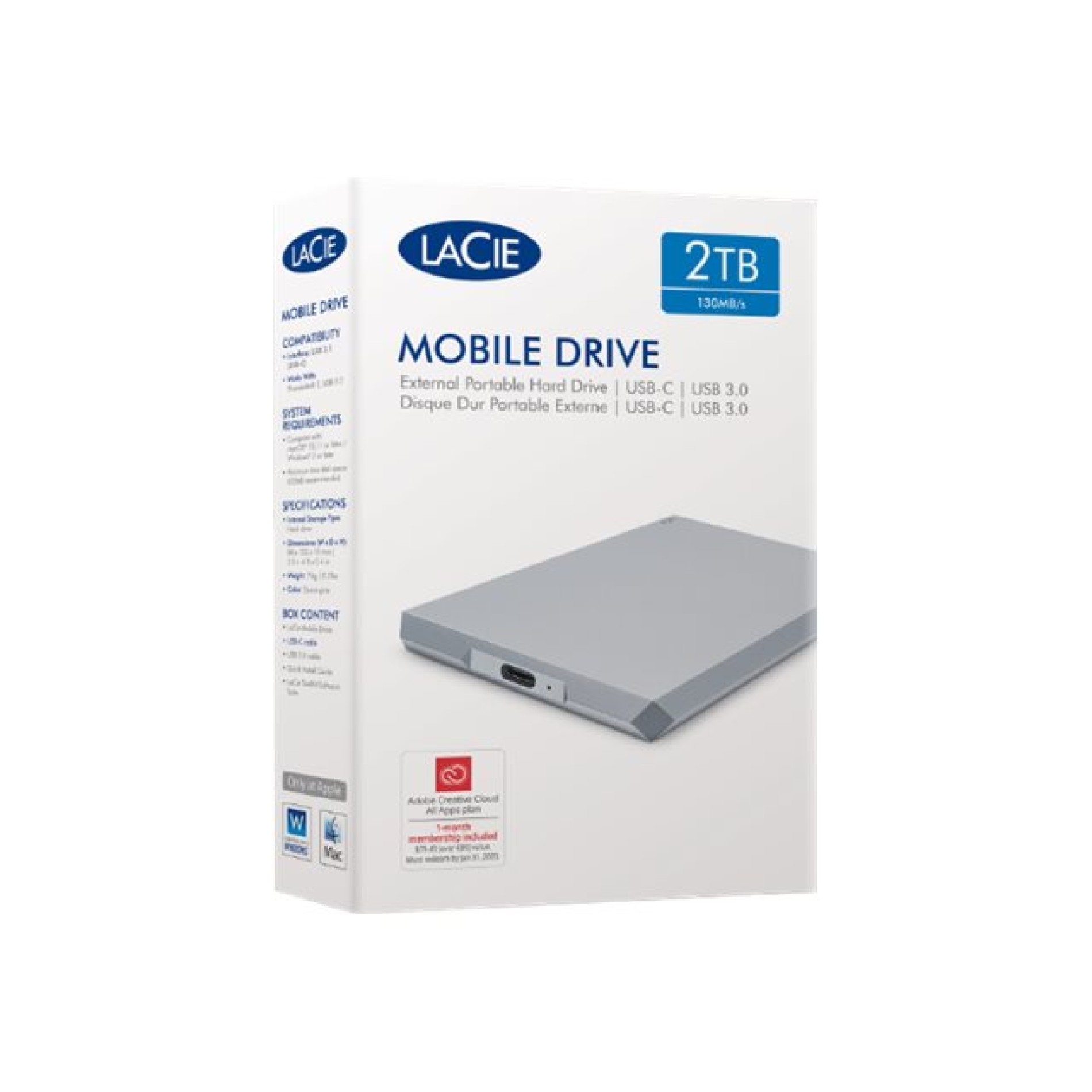 LaCie Mobile Drive STHG2000402 - Festplatte - 2 TB - extern (tragbar) - (3660619404759)