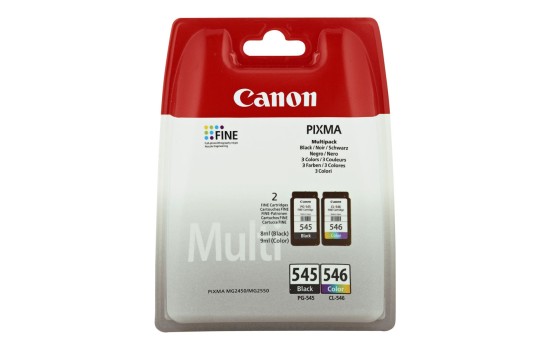 Canon PG-545 / CL-546 Multipack - 2er-Pack - 8 ml - Schwarz, Farbe (Cyan, Magenta, Gelb) - (8714574605517)
