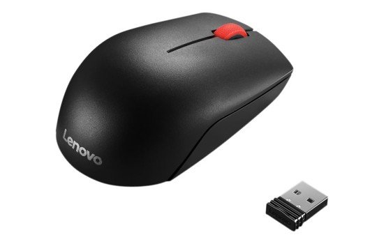 Lenovo Essential Compact - Maus - rechts- und linkshändig - 3 Tasten - kabellos - 2.4 GHz - kabelloser Empfänger (USB) - (0192563496083)